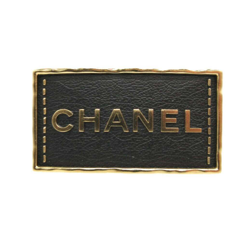 CHANEL Black Leather Brooch
